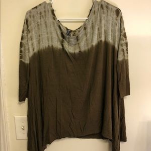 Army green tie dyed blouse